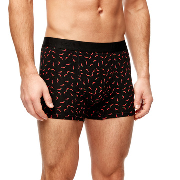 Czarne bokserki męskie w ostre papryczki Noviti BB06-M-06