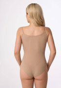 Bawełniane body damskie na ramiączkach Babell Tia w kolorze beżowym