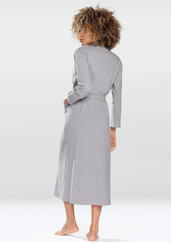 Bawełniany szlafrok/ podomka MELISSA - szary- Dkaren