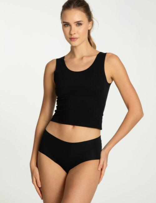 Czarne bawełniane figi o kroju maxi Julimex COTTON MOOD MAXI