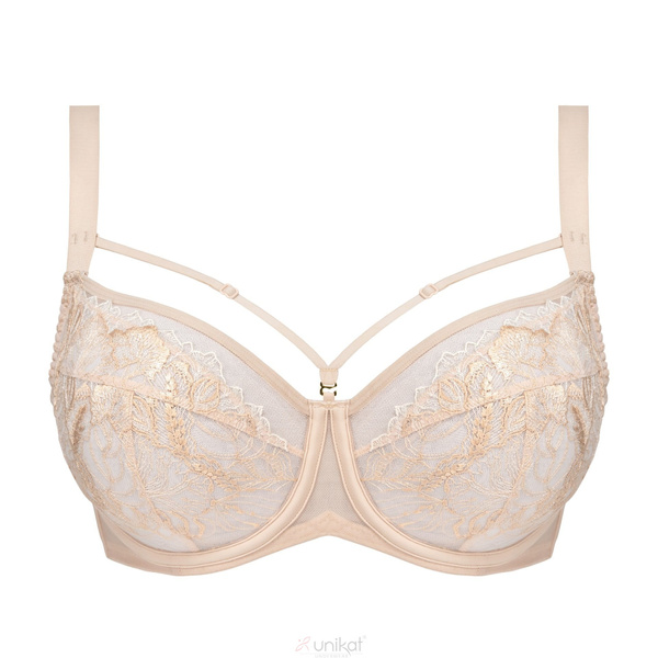 Słodki, miękki biustonosz z paseczkami SILJA beż- Unikat