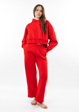 Ciepły komplet dresowy, bawełniany Dk-k-b15 czerwień Dkaren