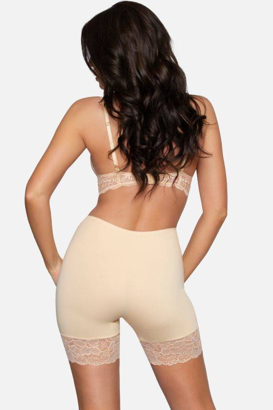 Beżowe szorty z koronkowymi nogawkami Babell 188