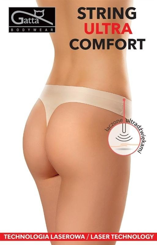 Beżowe stringi Gatta ULTRA Comfort - laserowo cięte, nie odznaczają się pod ubraniem.