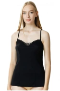 Dopasowana koszulka na ramiaczkach Mewa / 2280 Nicole - czarna