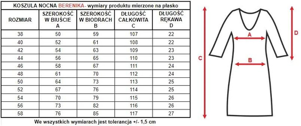 Kobieca koszula nocna Berenika 1693 różowy - Mewa