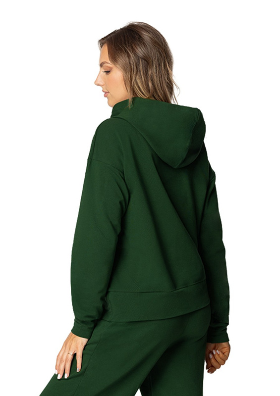 Modna bluza z kapturem DK-K-B8 - zielony bawełna - Dkaren
