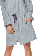Szary szlafrok damski z kapturem  L&L 9118 melange 