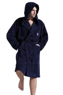 Granatowy szlafrok męski z kapturem L&L IWO
