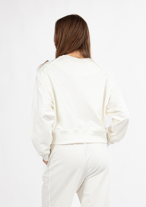 Bawełniana bluza dresowa DK-K-B23 - ecru Dkaren