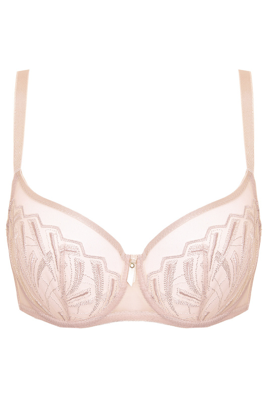 Biustonosz miękki z haftem ANGEL/B2/BEŻOWY- Gorteks