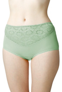 Figi damskie Liza wysoki stan z koronką kol. miętowy - Mewa