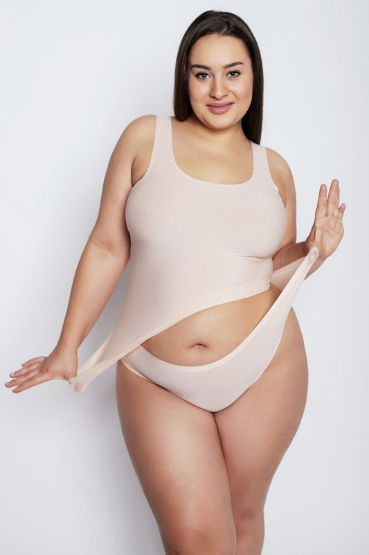 Beżowe figi Julimex FLEXI-ONE kolekcja PLUS SIZE 2XL-3XL