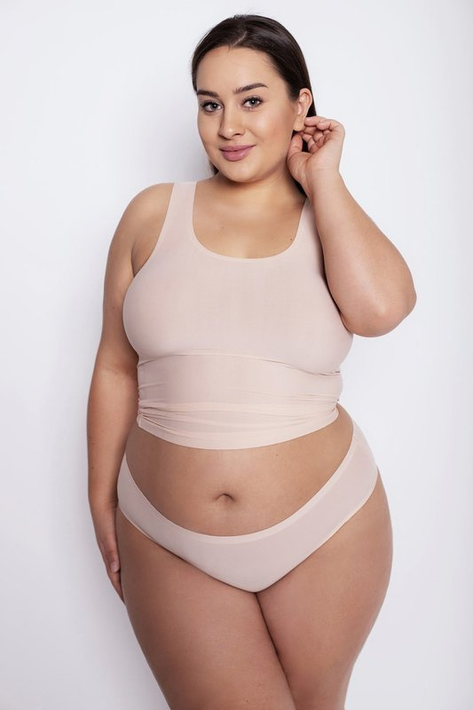 Beżowe figi Julimex FLEXI-ONE kolekcja PLUS SIZE 2XL-3XL