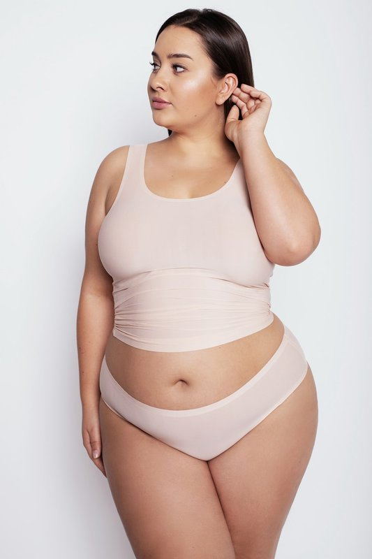 Beżowe figi Julimex FLEXI-ONE kolekcja PLUS SIZE 2XL-3XL