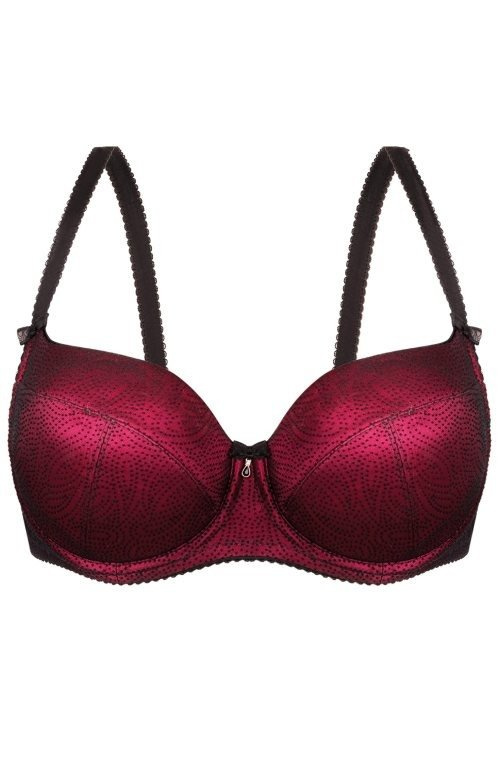 Biustonosz LUNA full cup czarno bordowy Unikat