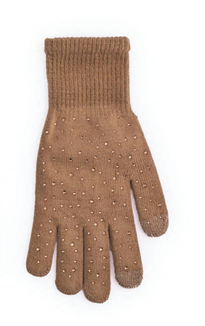 Rękawiczki damskie ze złotymi dżetami RAK 189 przystosowane do ekranów dotykowych / 3 kolory mix